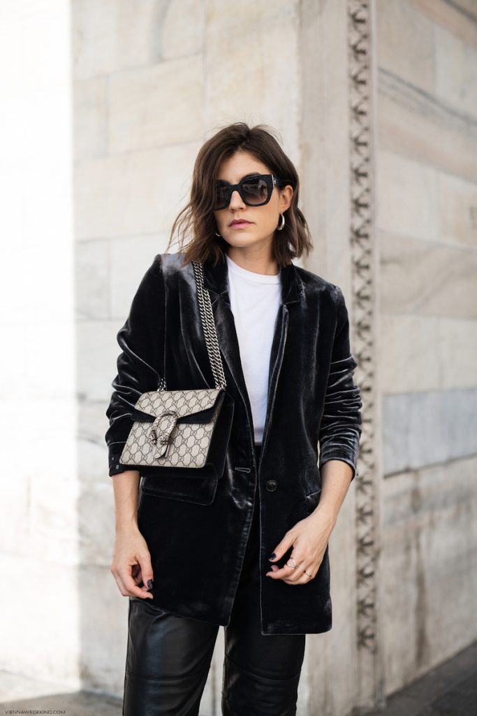 SOMETHING VELVET: VELVET BLAZER + GUCCI DIONYSUS BAG — VIENNA WEDEKIND